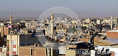 The satellite on the roofs of Diyarbakir. Stock Photo