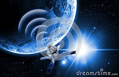 Satellite in space Stock Photo