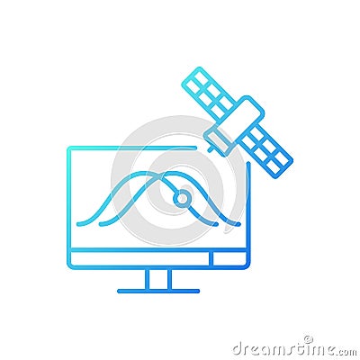 Satellite tracking gradient linear vector icon Vector Illustration