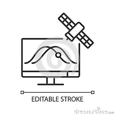 Satellite tracking linear icon Vector Illustration