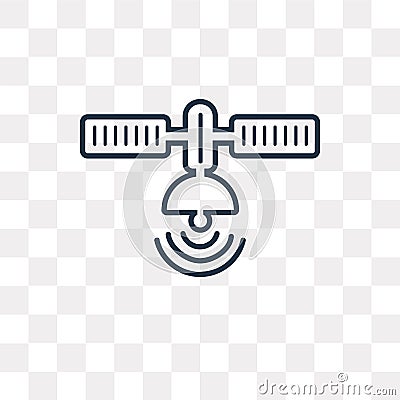 Satellite vector icon isolated on transparent background, linear Vector Illustration