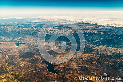 Satellite View Of Earth Horizon Stock Photo