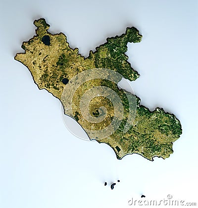 Satellite view of the Lazio region. Italy. Stock Photo