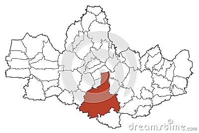 Satellite view of the Municipalities, Monza e Brianza, map. Lombardy, Italy Vector Illustration