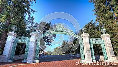 Sather Gate in the day - UC Berkeley Editorial Stock Photo