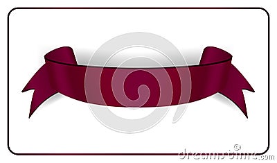 Satin empty ribbon banner Vector Illustration