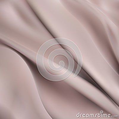 Satin Silky Cloth,Fabric Textile Drape with Crease Wavy Folds.with soft waves,waving in the wind.Texture of crumpled paper. Milk, Vector Illustration