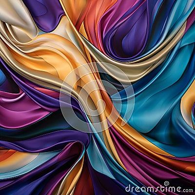 Satin Swirls: An Artistic Tapestry of Drapery Stock Photo