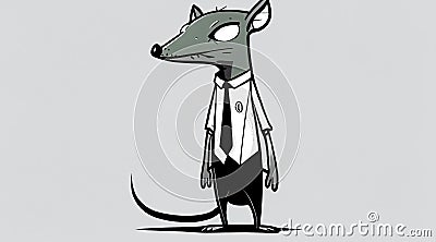 An Ugly Rat in a Manager Suit: Satirical Take on Ruthless Business Tactics and Deception - Cunning and Unethical Leadership Stock Photo