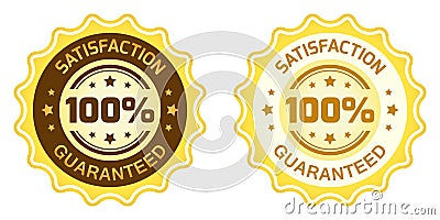 100 Satisfaction Guaranteed Label Vector Illustration