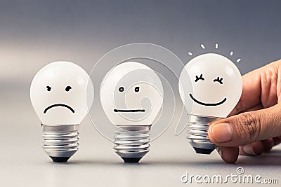 Satisfaction Light Bulb Stock Photo