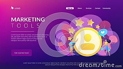 Satisfaction and loyalty analysis concept landing page. Vector Illustration