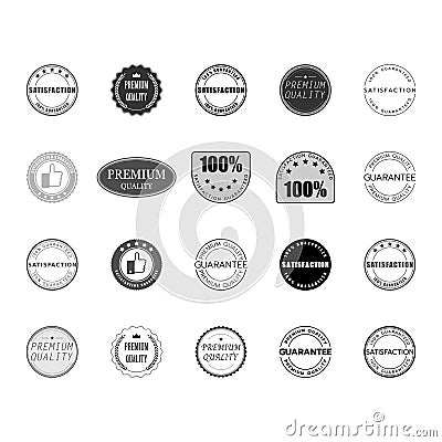 Satisfaction quality premium guarantee logo set vector. Vector Illustration