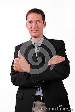 Satisfied business men Stock Photo