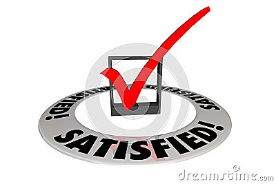 Satisfied Check Mark Box Customer Satisfaction Stock Photo