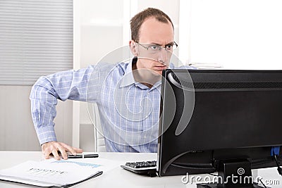 Satisfied conscientious businessman at his office like a lawyer Stock Photo