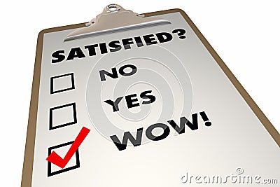 Satisfied Customer Satisfaction Index Survey Checklist Stock Photo