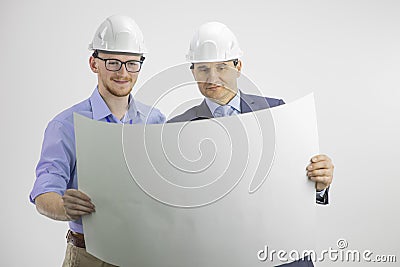 Satisfied engineer and architect working engineering and architecture concept Stock Photo