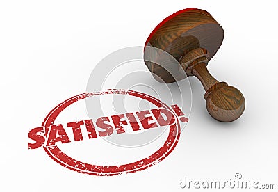 Satisfied Stamp Word Customer Service Stock Photo