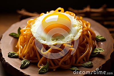 Satisfying Egg pasta. Generate Ai Stock Photo