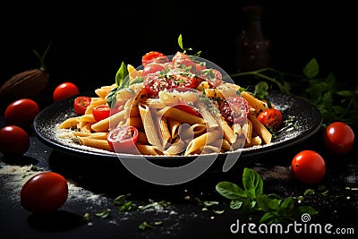 Satisfying Italian pasta penne. Generate Ai Stock Photo