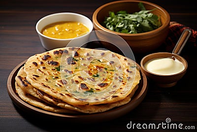 Satisfying Parantha ghee. Generate Ai Stock Photo