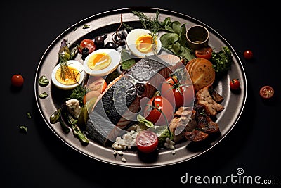 Satisfying Plate rich food. Generate Ai Stock Photo
