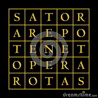 Golden Sator Square or also Rotas Square on black background Stock Photo