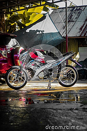 Satria Suzuki motorcycle Editorial Stock Photo