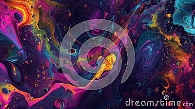 saturated colorful mad abstract background, random different shapes and objects, hallucinations of ancient shaman after Stock Photo