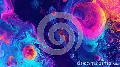 saturated colorful mad abstract background, random different shapes and objects, hallucinations of ancient shaman after Stock Photo