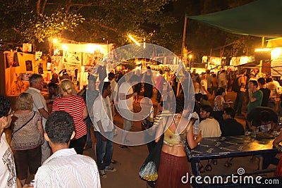 Saturday Night Market Arpora - Goa Editorial Stock Photo