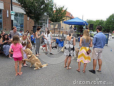 Saturday at the Outdoor Festival at Cathedral Commons Editorial Stock Photo