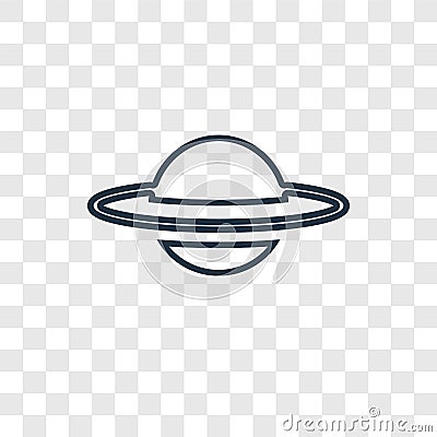 Saturn concept vector linear icon isolated on transparent background, Saturn concept transparency logo in outline style Vector Illustration