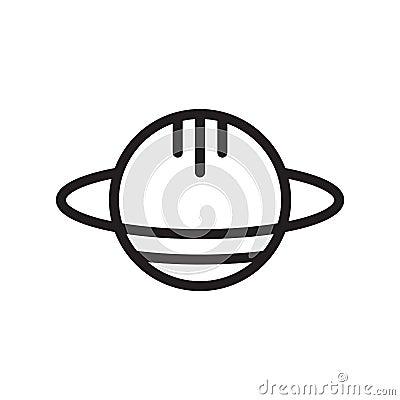 Saturn with his Ring icon vector isolated on white background, Saturn with his Ring sign , line symbol or linear element design in Vector Illustration