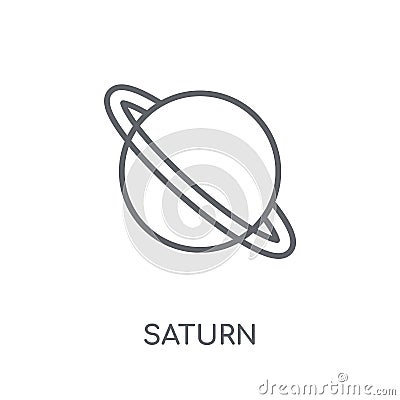 Saturn linear icon. Modern outline Saturn logo concept on white Vector Illustration