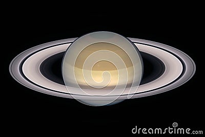 Saturn planet, isolated on black. Stock Photo