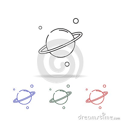 Saturn planet line icon. Elements in multi colored icons for mobile concept and web apps. Icons for website design and development Stock Photo