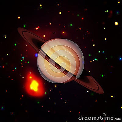 Saturn and stars. The elements of this image furnished by NASA Editorial Stock Photo