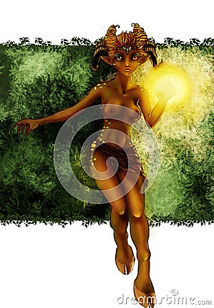 Satyr girl from greek mythology Stock Photo