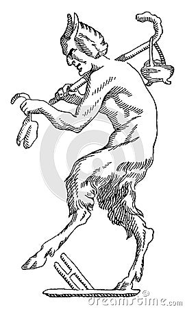 Satyr vintage illustration Vector Illustration