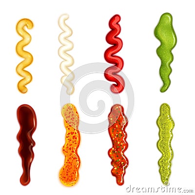 Sauce Blobs In Different Forms Vector Illustration