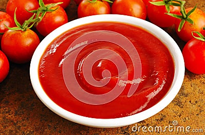 Sauce cup of ketchup Stock Photo