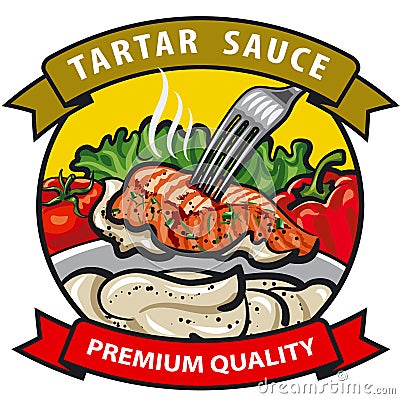 Sauce tartar label design Stock Photo