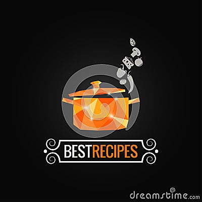 Saucepan poly design background Vector Illustration