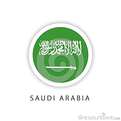 Saudi Arabia Button Flag Vector Template Design Illustrator Vector Illustration