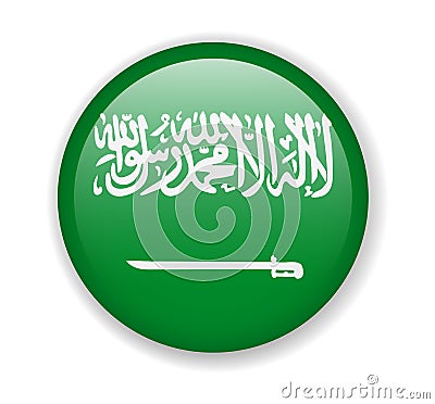Saudi Arabia flag round bright icon on a white background Stock Photo