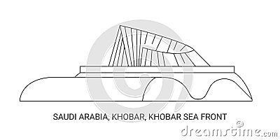 Saudi Arabia, Khobar, Khobar Sea Front, travel landmark vector illustration Vector Illustration