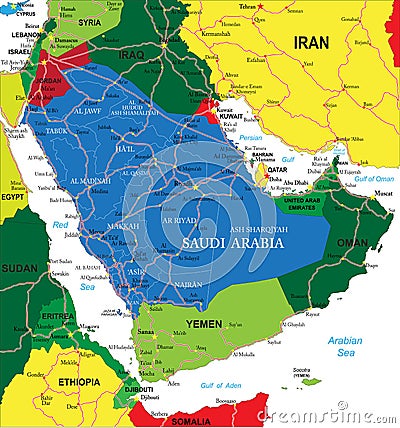 Saudi Arabia map Vector Illustration