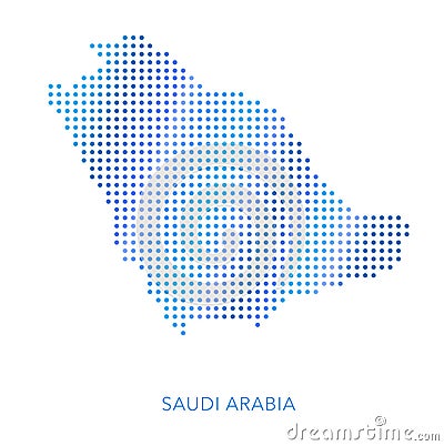 Saudi Arabia map, dot vector background Vector Illustration